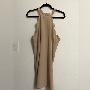 👢Love Tree Tan Sheath Dress with Halter Neckline👢